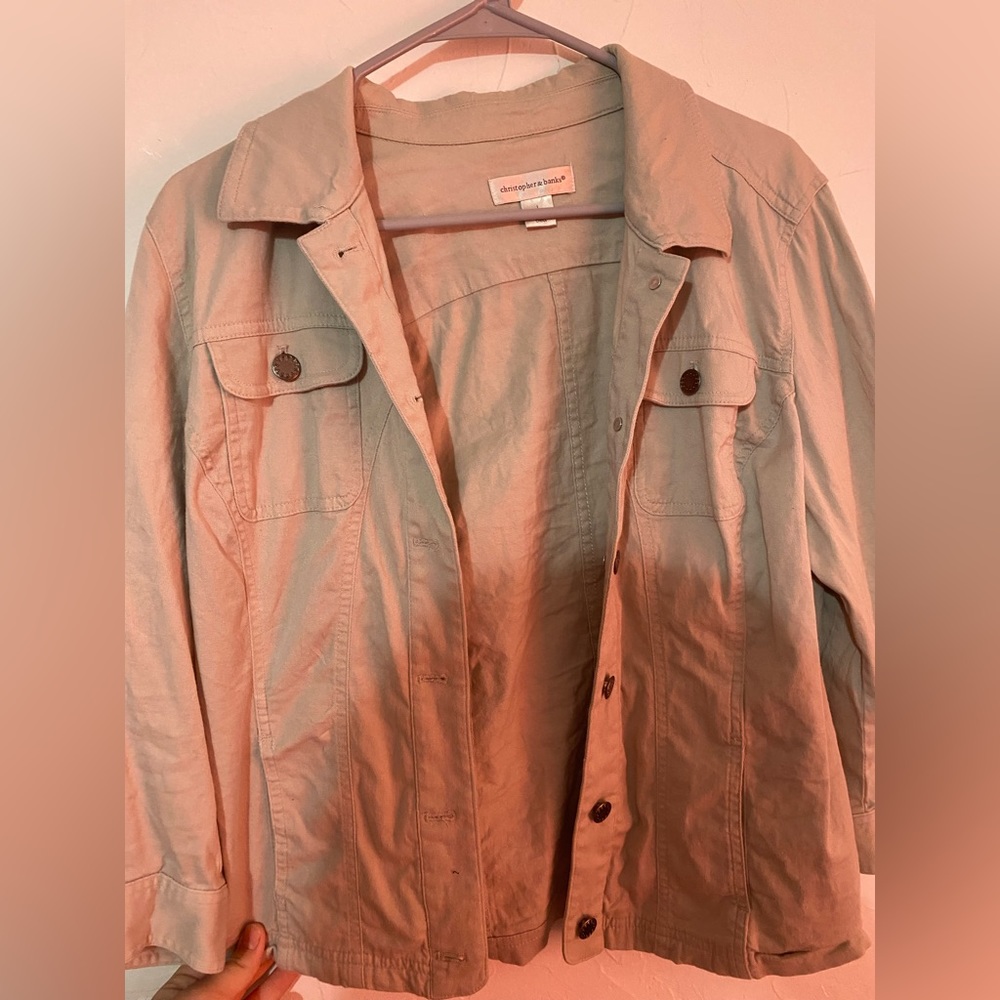 Tan Jean stretchy jacket
